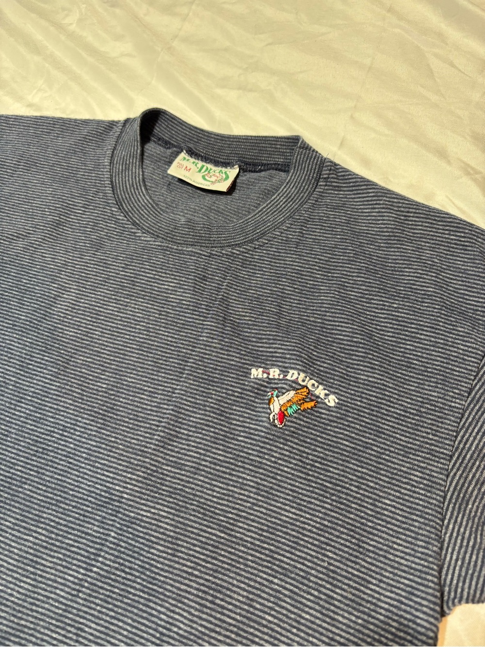 Vintage 90s MR Ducks Embroidered Mallard T Shirt Medium Full Cut 100% American